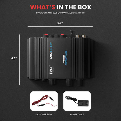 Portable Bluetooth Audio Amplifier with RCA and AUX