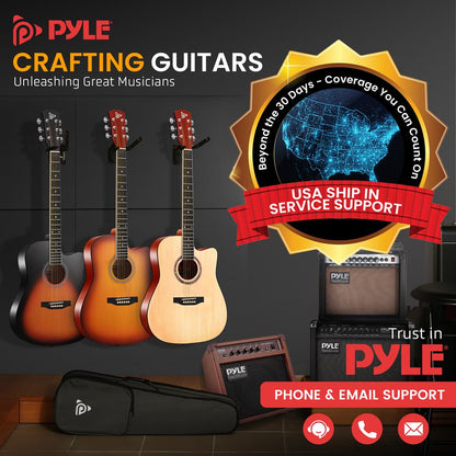 Beginner Acoustic Guitar Kit, 4/4 Full Size All Wood Instrument, 41" Natural, Premium Kit