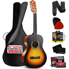Acoustic Guitar Kit, Beginner-Friendly, 30" Sunburst, Nylon Strings
