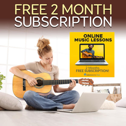 Beginner Acoustic Guitar Kit, 1/2 Size, All Wood, Natural Ash, 34"