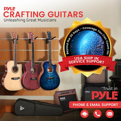 Beginner Acoustic Guitar Kit, Easy Play, Hand-Crafted Wood, Sunburst