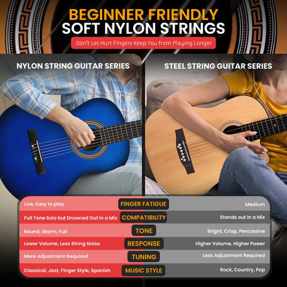 30'' Acoustic Classical Guitar Kit with Bag & Accessories