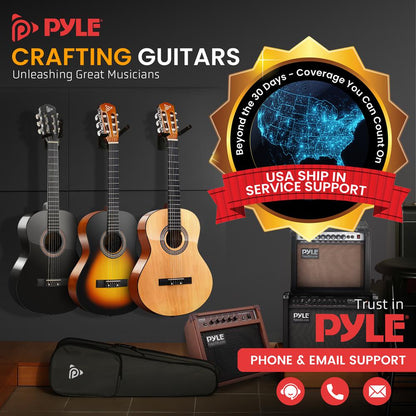 Classical Guitar Starter Kit, Warm Sound, Nylon Strings, Blue Gloss