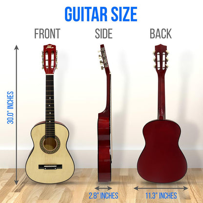 30" Acoustic Guitar for Beginners, Linden Wood, 6-String, Right Handed