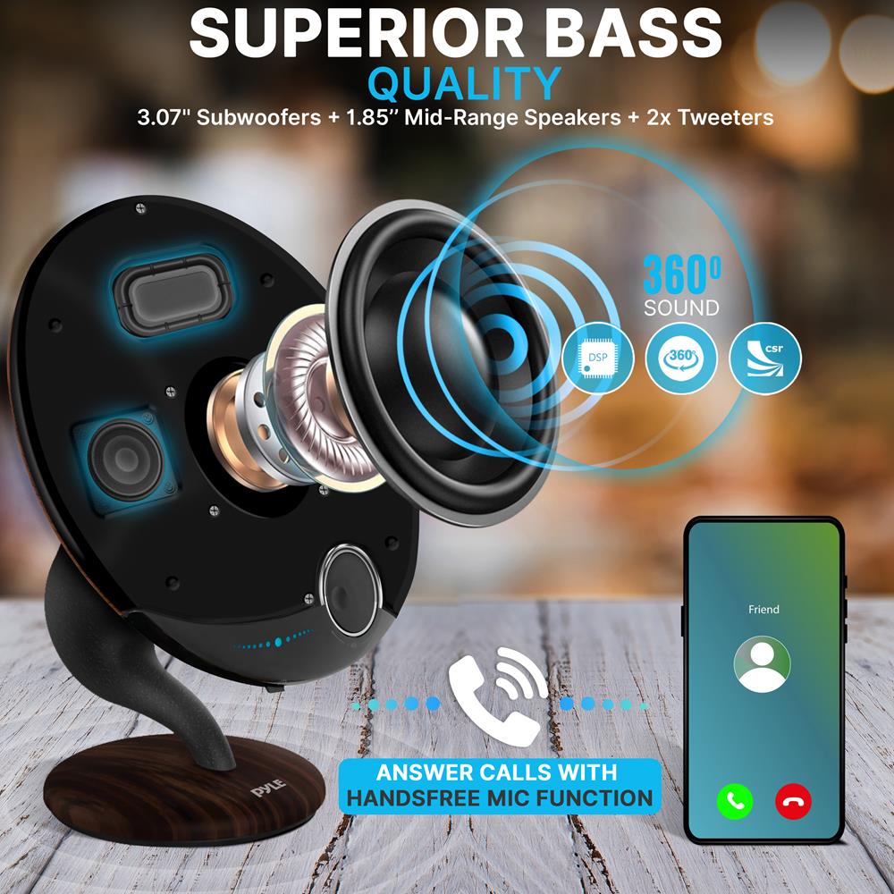 product image number 3 for Pyle Wireless Bt Streaming Gramophone Speaker