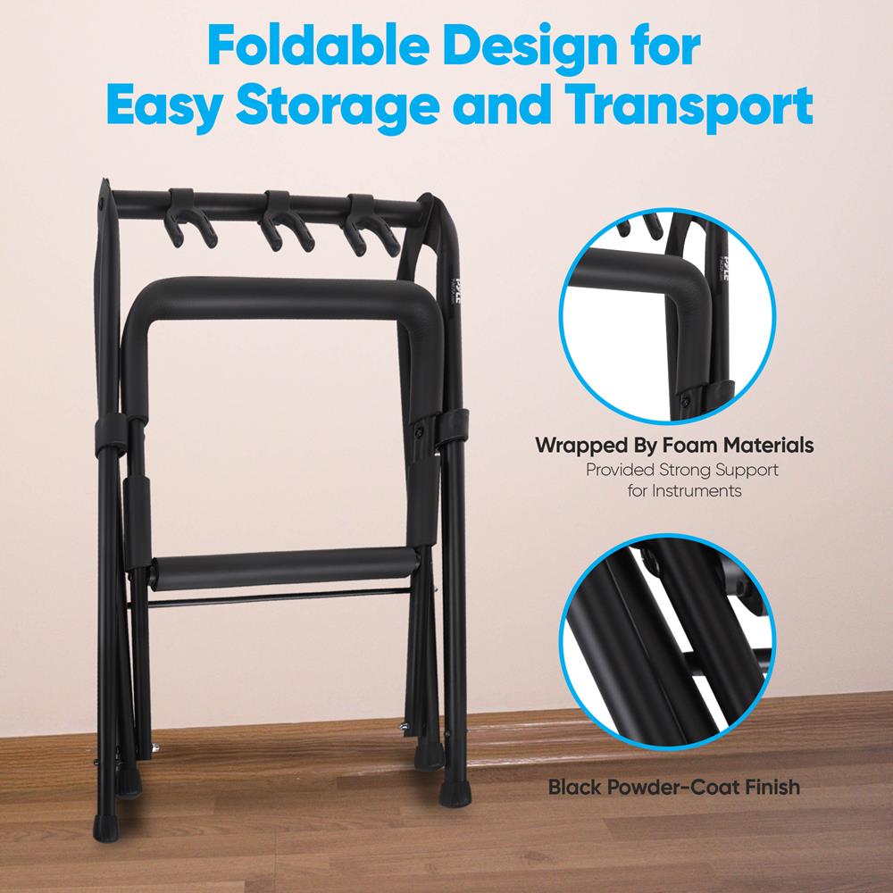 product image number 4 for Pyle Foldable Multi-Guitar Stand