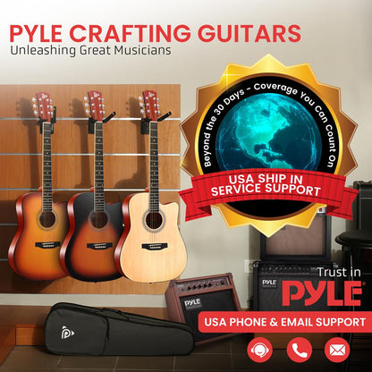 Acoustic Guitar Kit, Easy Play, Cutaway Design, 41" Brown Glossy