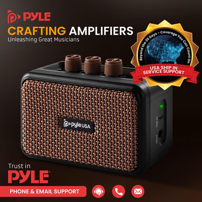 5W Portable Mini Guitar Amp, Bluetooth, Full Range Speakers, Battery Powered