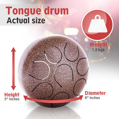 Steel Pan Drum, Harmonic Sound, Compact Steel, Includes Travel Bag