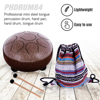 Steel Pan Drum, Harmonic Sound, Compact Steel, Includes Travel Bag