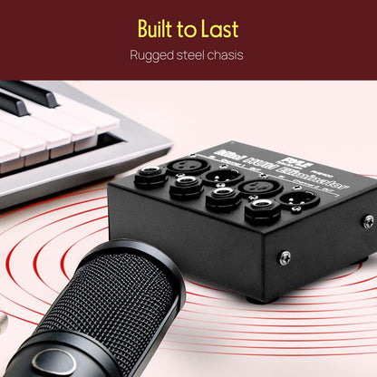 Mini Hum Eliminator Box - Removes Noise - 2-Channel XLR/TRS Inputs