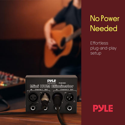 Mini Hum Eliminator Box - Removes Noise - 2-Channel XLR/TRS Inputs