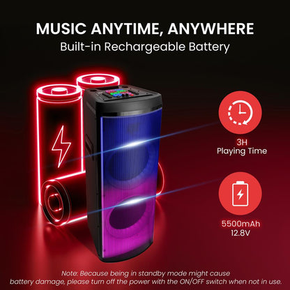 product image number 5 for Pyle Dual 12‚Äù Portable Pa Party Speaker