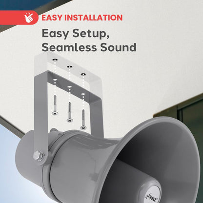Indoor/Outdoor PA Horn Speaker 20W Loud Sound Aluminum Grey