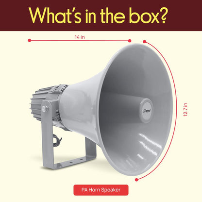 PA Horn Speaker 60W Loud Sound Aluminum Housing Grey