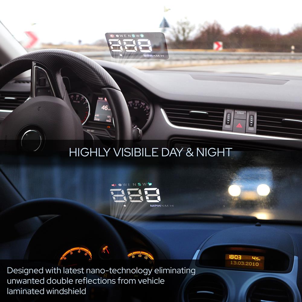 product image number 4 for Pyle Vehicle Speed & Gps Compass Hud Monitor
