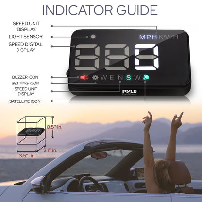 product image number 5 for Pyle Vehicle Speed & Gps Compass Hud Monitor