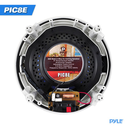 In-Wall Ceiling Speakers 300W Dual 8" Silk Tweeter Adjustable Treble