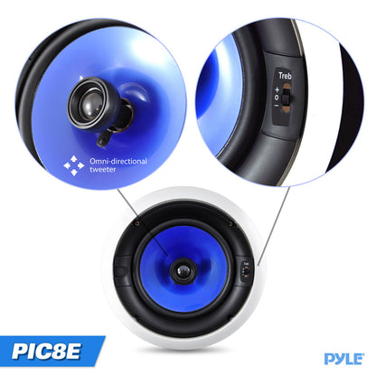 In-Wall Ceiling Speakers 300W Dual 8" Silk Tweeter Adjustable Treble