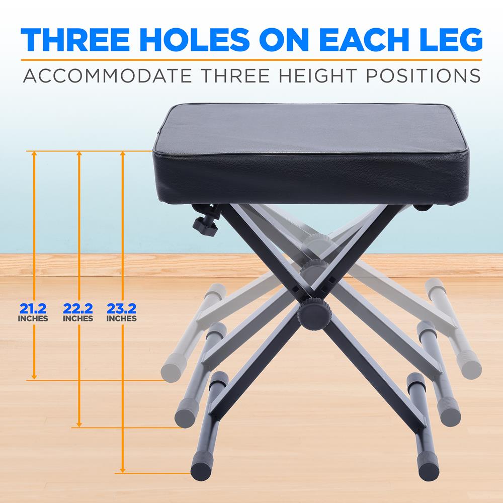 product image number 4 for Pyle Adjustable Padded Keyboard Bench