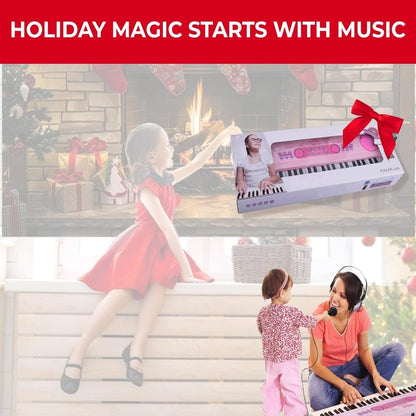 Kids Electric Keyboard - Play & Sing-Along - 49 Keys, Pink