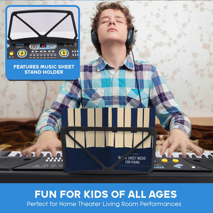 Electric Keyboard 61-Key Portable Karaoke Piano with Mic & Speakers