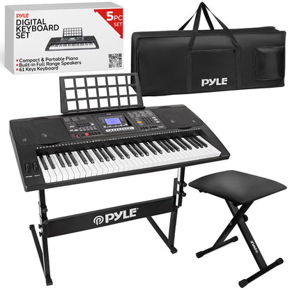 Digital Karaoke Piano 61-Key Portable with Speakers & Waterproof Case