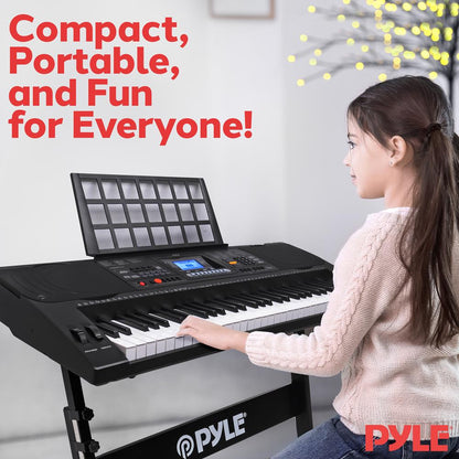 Digital Karaoke Piano 61-Key Portable with Speakers & Waterproof Case