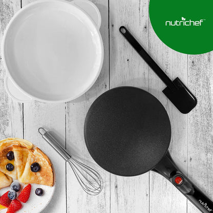 Electric Crepe Maker, Nonstick 8" Griddle, Auto Temp Control, Cool-Touch Handle