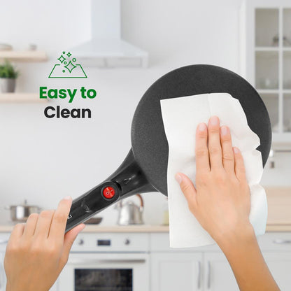 Electric Crepe Maker, Nonstick 8" Griddle, Auto Temp Control, Cool-Touch Handle