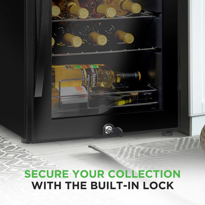 28 Bottle Wine Fridge Quiet Cooling Digital Control Glass Door