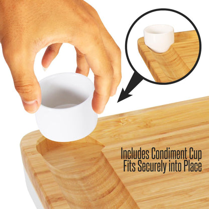product image number 2 for NutriChef Bamboo Cheese Board & Cutlery Set