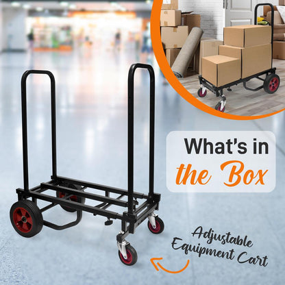 Adjustable 8-in-1 Cart, 300 lb Capacity, Powder Coated Steel, Foldable