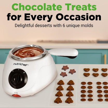 Electric Fondue Pot, Keeps Chocolate Warm, 8.8 Oz, White