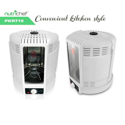 Vertical Rotisserie Oven - Fat-Reducing Dual Heating - White