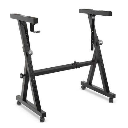 Heavy-Duty Keyboard Stand With Wheels - Digital/Electronic Piano Stand With Height Adjustable & Locking Wheels