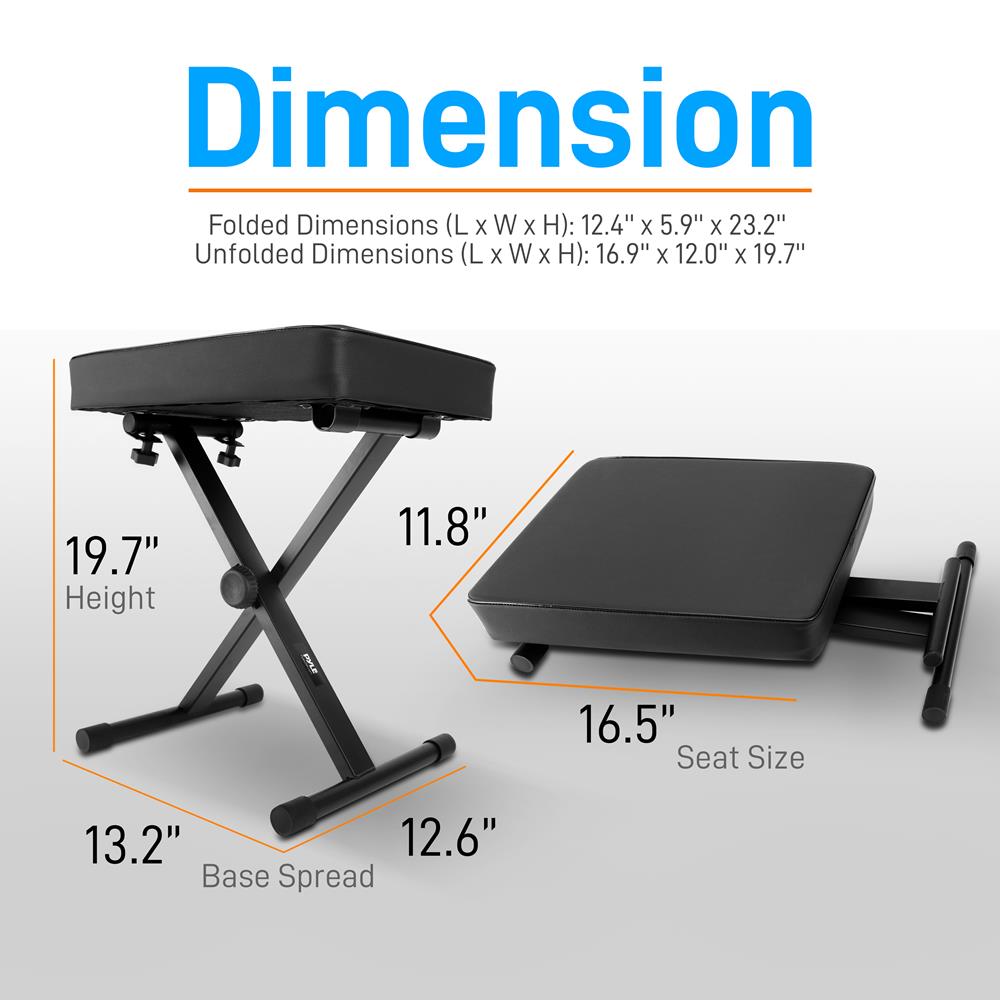 product image number 2 for Pyle Adjustable Keyboard Bench