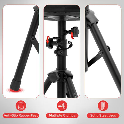 Drum Throne, Comfortable Foam Seat, Adjustable Height, Foldable Design