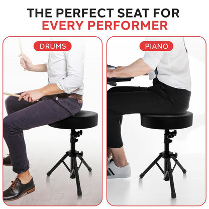 Drum Throne, Comfortable Foam Seat, Adjustable Height, Foldable Design