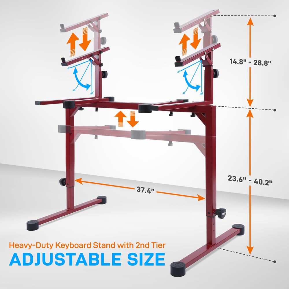 product image number 2 for Pyle Keyboard Stand With 2Nd Tier