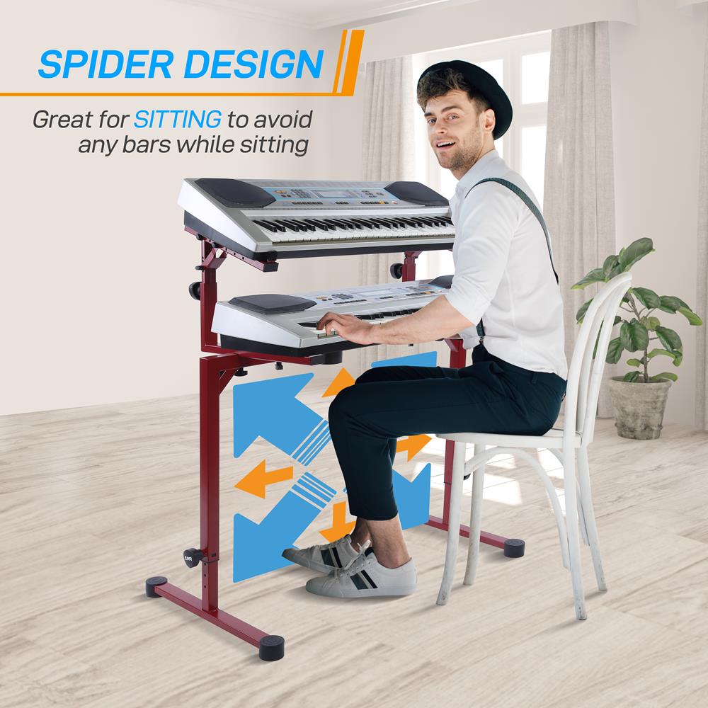 product image number 4 for Pyle Keyboard Stand With 2Nd Tier