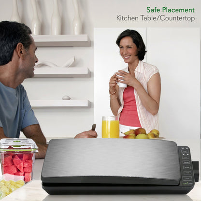 Automatic Food Vacuum Sealer, Extends Shelf Life, 110W Suction, Stainless Steel