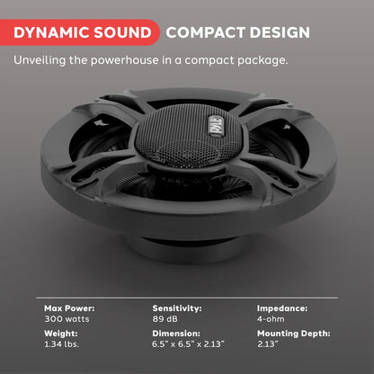 3-Way Car Stereo Speakers 300W Low Distortion 6.5" Triaxial Pair