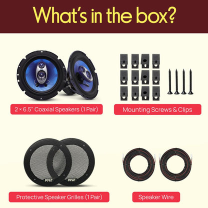 6.5" 360W Car Speakers, Butyl Rubber, Blue Poly Cone