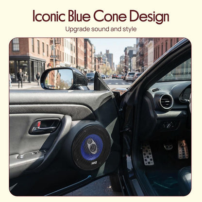 6.5" 360W Car Speakers, Butyl Rubber, Blue Poly Cone