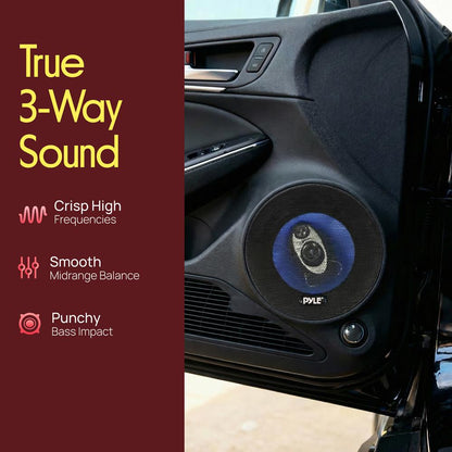 6.5" 360W Car Speakers, Butyl Rubber, Blue Poly Cone