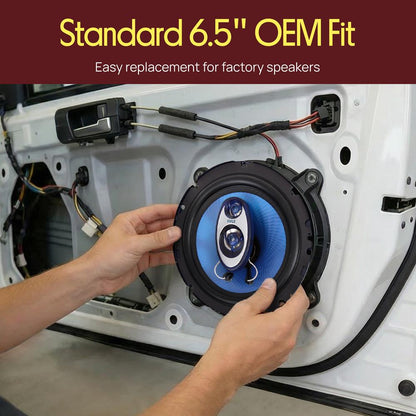 6.5" 360W Car Speakers, Butyl Rubber, Blue Poly Cone