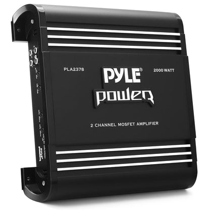 2 Channel Car Amplifier 2000W Bridgeable MOSFET Silver RCA Inputs