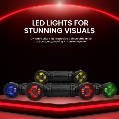 Bluetooth Marine Speakers 800W Waterproof LED Lights Multi-Color