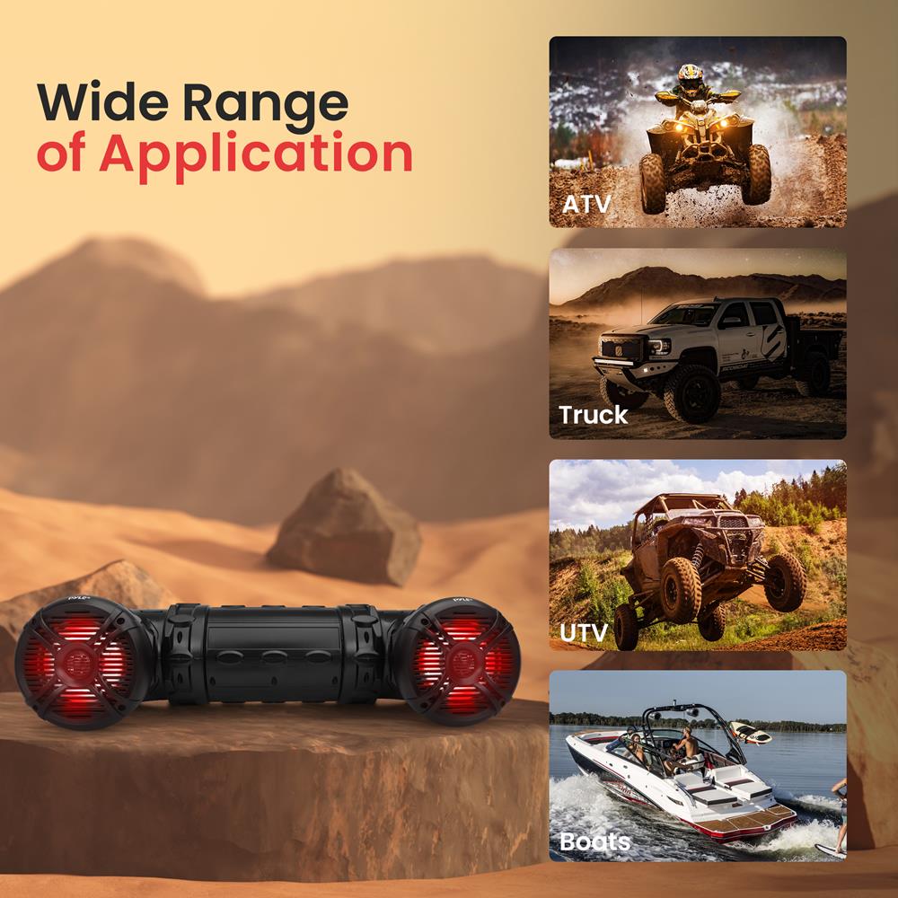 product image number 7 for Pyle Atv/Utv Waterproof Bluetooth Speaker